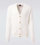 Brioni Ribbed-knit wool and cashmere cardigan