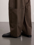 Amomento - Cotton-Blend Wide-Leg Trousers - Brown