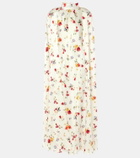 Rodarte Floral caped silk maxi dress