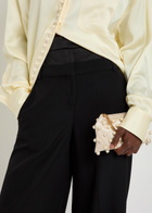Erdem Layered-effect Wide-leg Wool Trousers Black