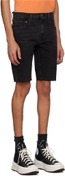Levi's Black 412 Denim Shorts