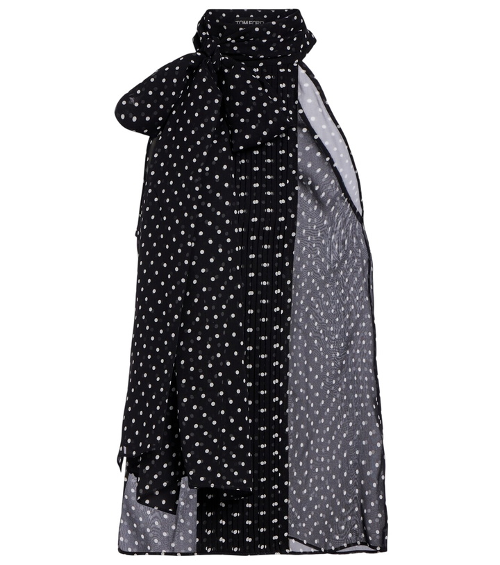 Photo: Tom Ford Draped polka-dot silk blouse