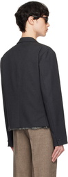 International Gallery BEAMS Gray Cut-Off Short Blazer