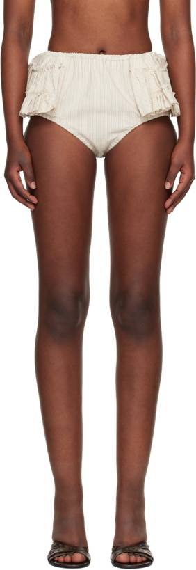 Photo: Dries Van Noten Beige Ruffled Briefs