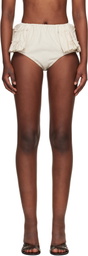 Dries Van Noten Beige Ruffled Briefs