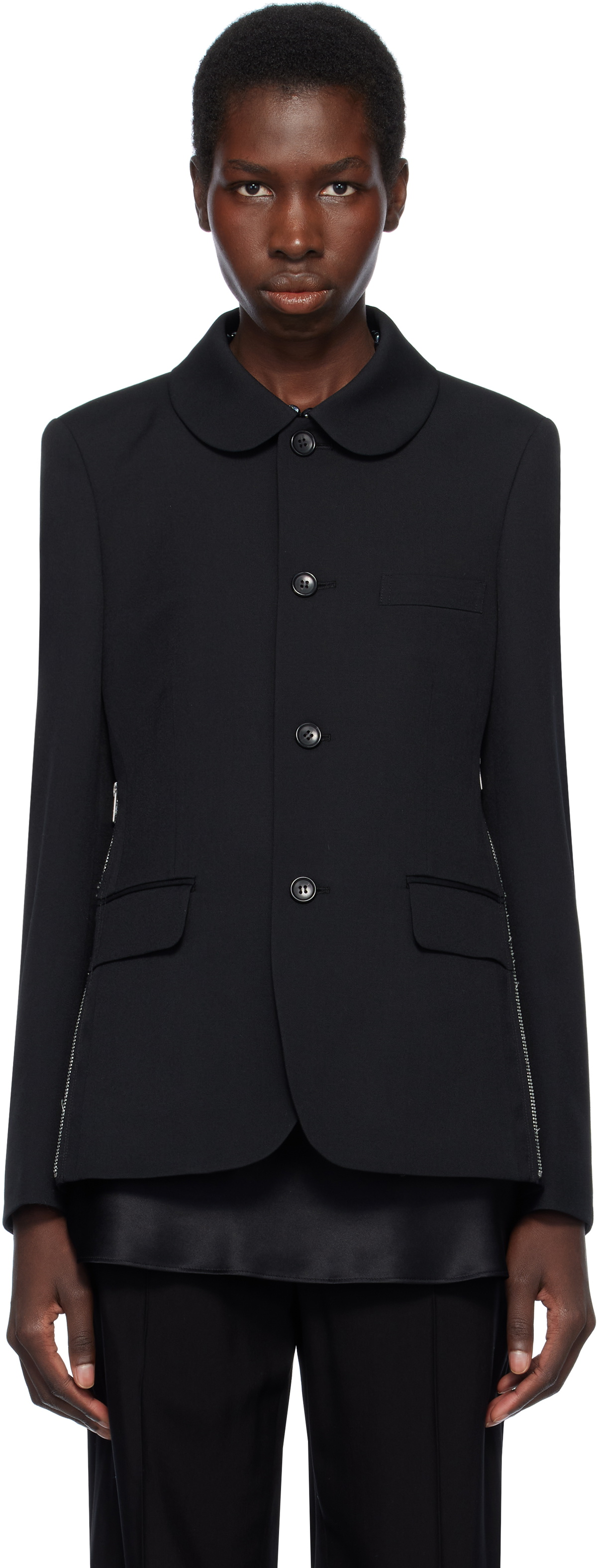Black Comme des Garçons Black Wool Gabardine Blazer