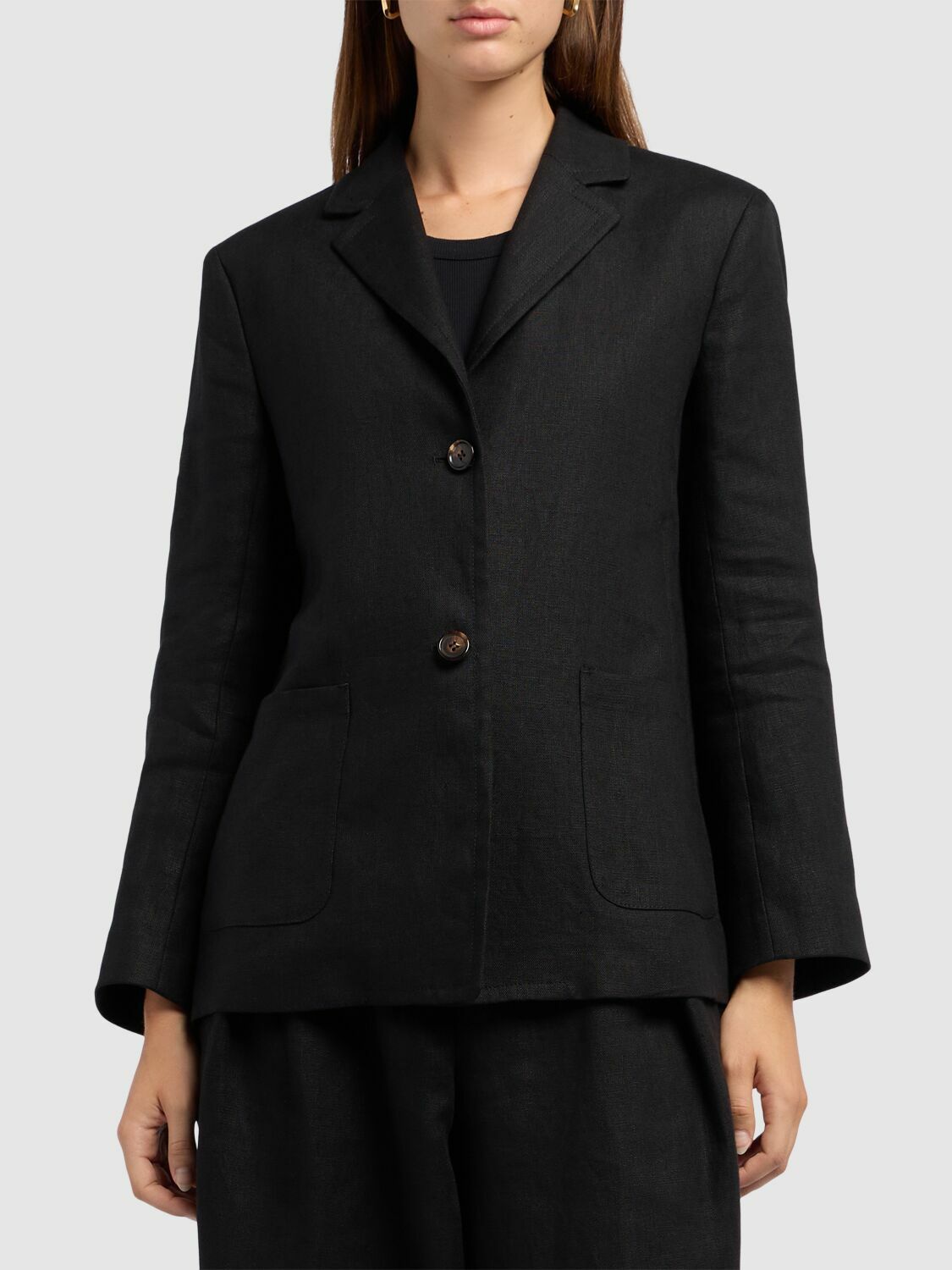 S MAX MARA Arrigo Linen Single Breasted Blazer S Max Mara