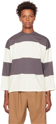 Sunnei Gray & White Striped Long Sleeve T-Shirt