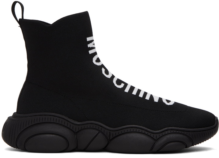 Photo: Moschino Black Slip-On Sneakers