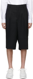 AMI Alexandre Mattiussi Black Pleated Large Bermuda Shorts