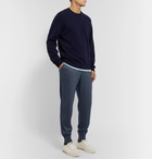 Loro Piana - Portland Tapered Mélange Cashmere and Silk-Blend Sweatpants - Blue