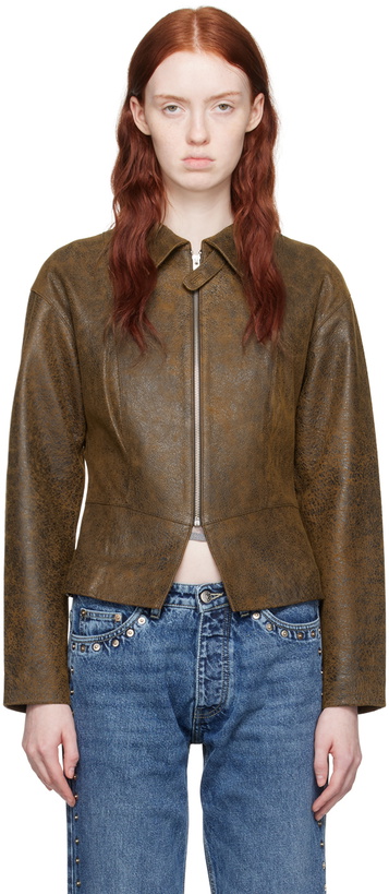 Photo: Paloma Wool Brown Fabia Leather Jacket