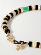 Peyote Bird - Odyssey Gold-Plated, Cord and Multi-Stone Beaded Bracelet