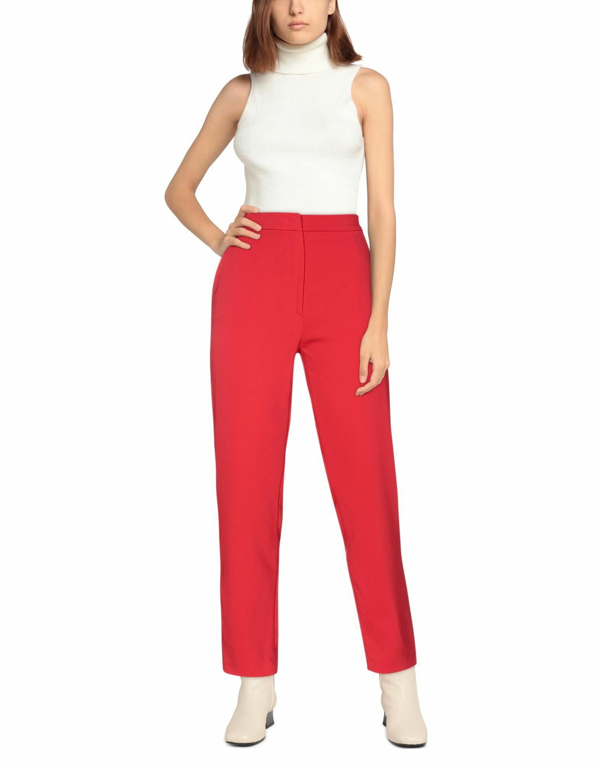 Manila Grace Womens Pants in Red