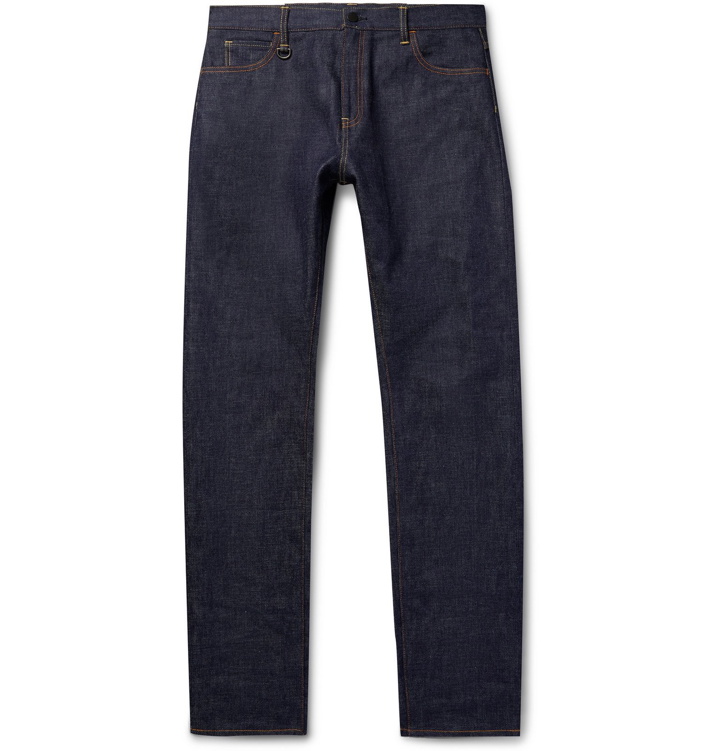 Photo: Moncler Genius - 7 Moncler Fragment Embroidered Selvedge Denim Jeans - Blue