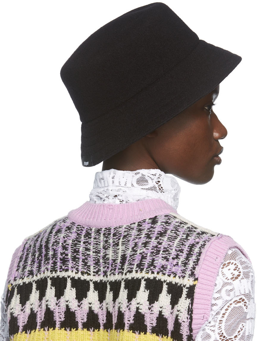 MSGM Black Kangol Edition Wool Bucket Hat MSGM