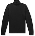 Hugo Boss - Slim-Fit Virgin Wool and Silk-Blend Rollneck Sweater - Black