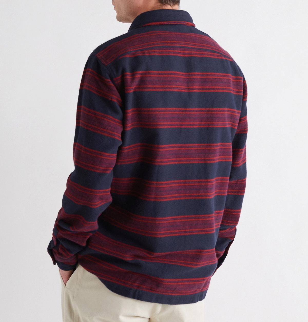 Faherty - Yukon Striped Brushed Organic Cotton-Flannel Shirt - Blue Faherty