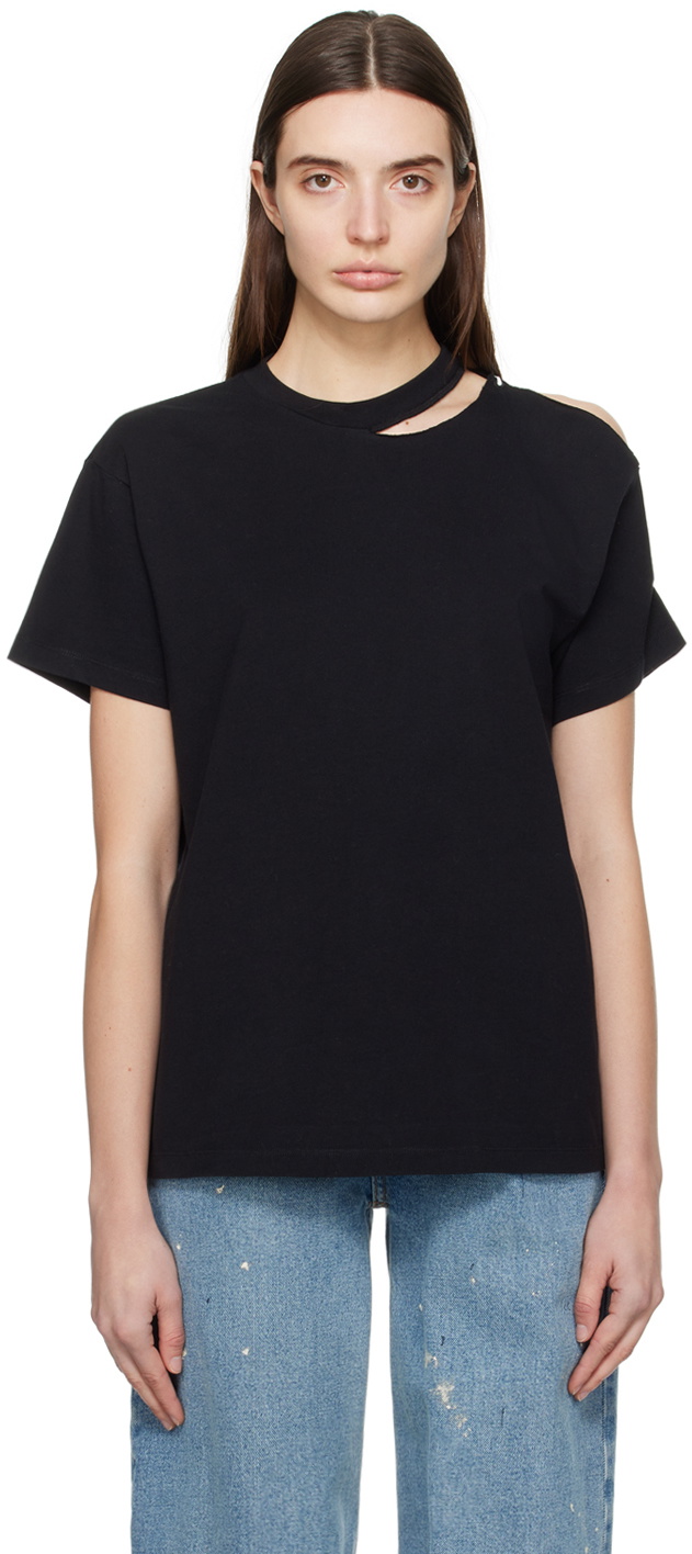 MM6 Maison Margiela Black Safety Pin T-Shirt MM6 Maison Margiela