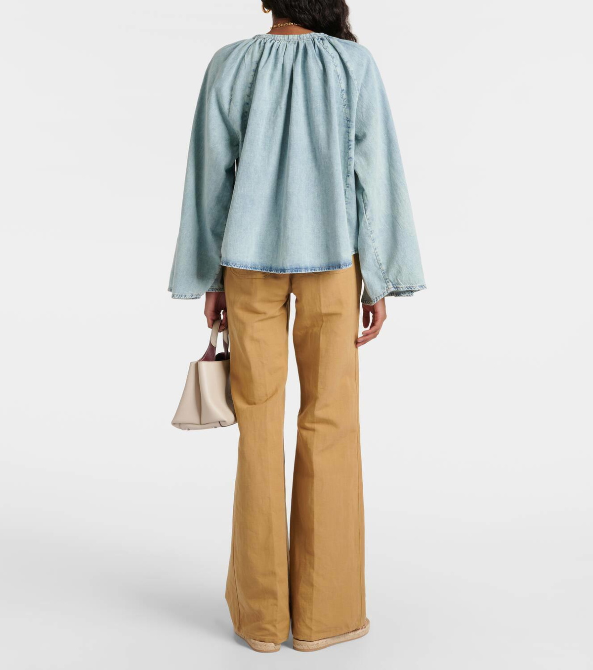 Frame Cotton and linen denim top