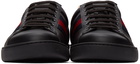 Gucci Black Embroidered Ace Sneakers