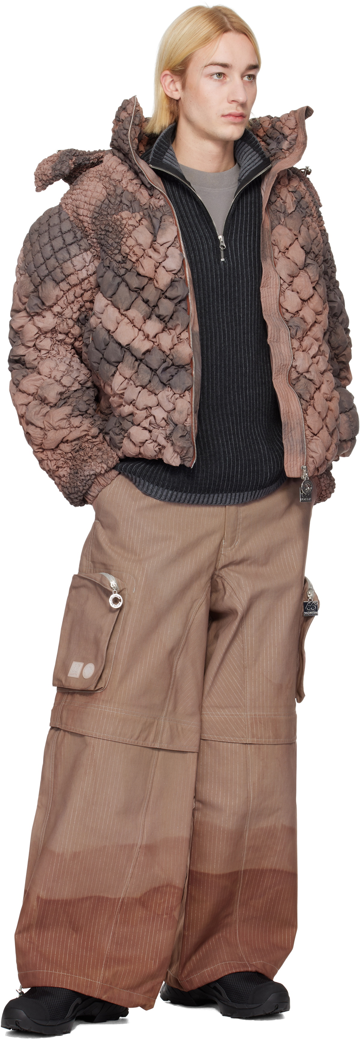 Charlie Constantinou SSENSE Exclusive Brown 66°North Edition Dyed Zip-Off Reflective Cargo Pants