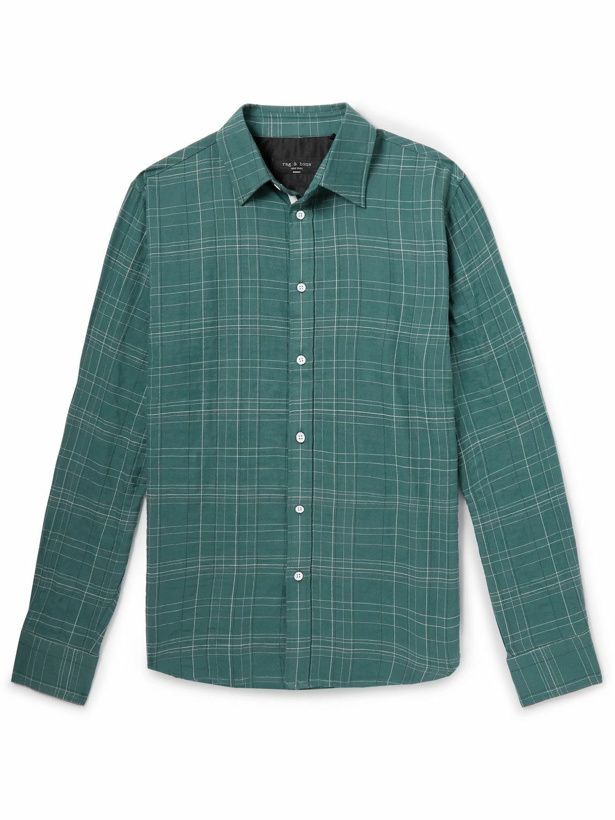 Photo: Rag & Bone - Gus Checked Cotton-Blend Flannel Shirt - Green