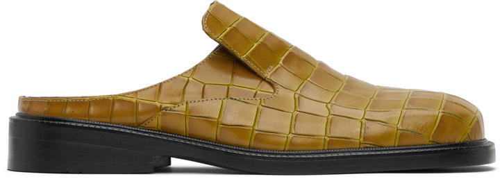 Photo: Situationist Yellow Croc-Embossed Loafers