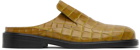 Situationist Yellow Croc-Embossed Loafers