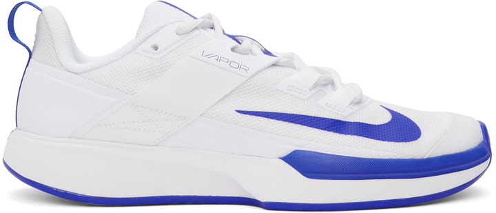 Photo: Nike White & Blue Court Vapor Lite Sneakers