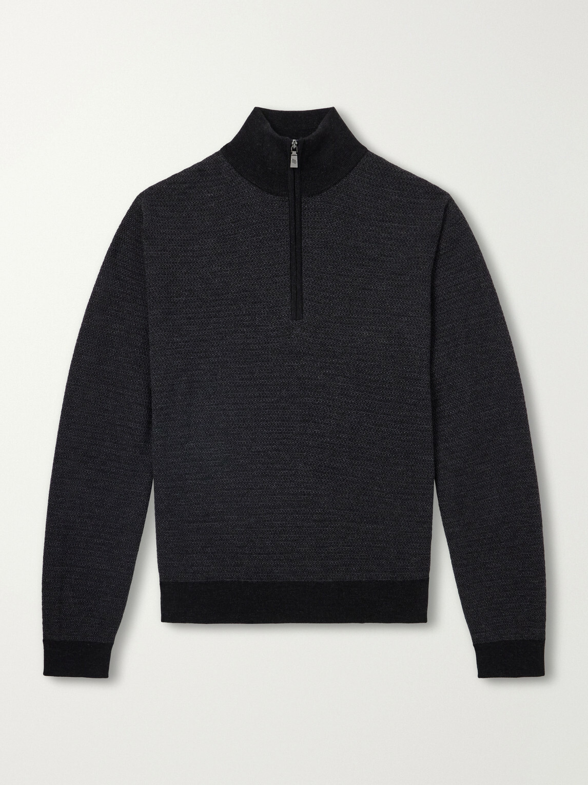 Frescobol Carioca - Heitor Merino Wool Half-Zip Sweater - Black
