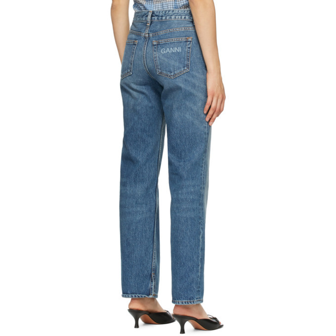 GANNI Blue Mid-Waist Relaxed Jeans GANNI