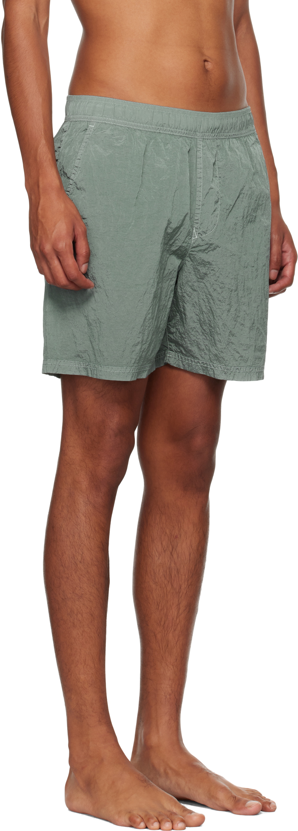 Stone Island Green B0943 Nylon Metal Swim Shorts Stone Island