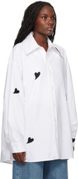 KIMHĒKIM White Heart Patched Oversized Shirt