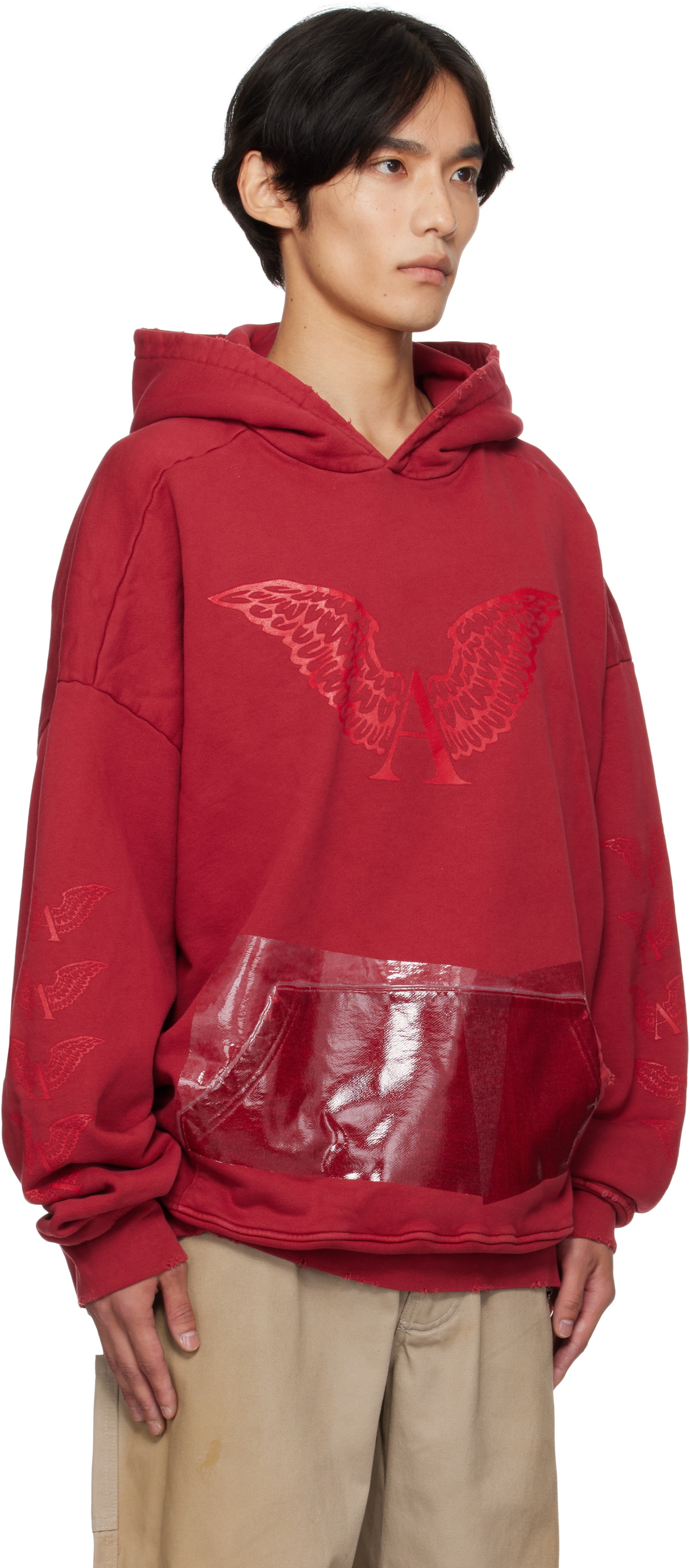 ALEXANDER DIGENOVA Red Melt Lock Logo Hoodie