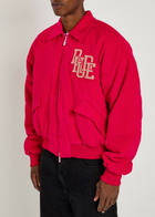 Rhude Bay Of Angels Padded Corduroy Bomber Jacket Red
