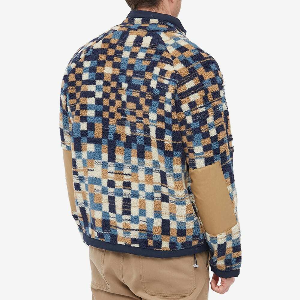 Folk Men's Checkerboard Signal Fleece Jacket in Warp Checkerboard Folk