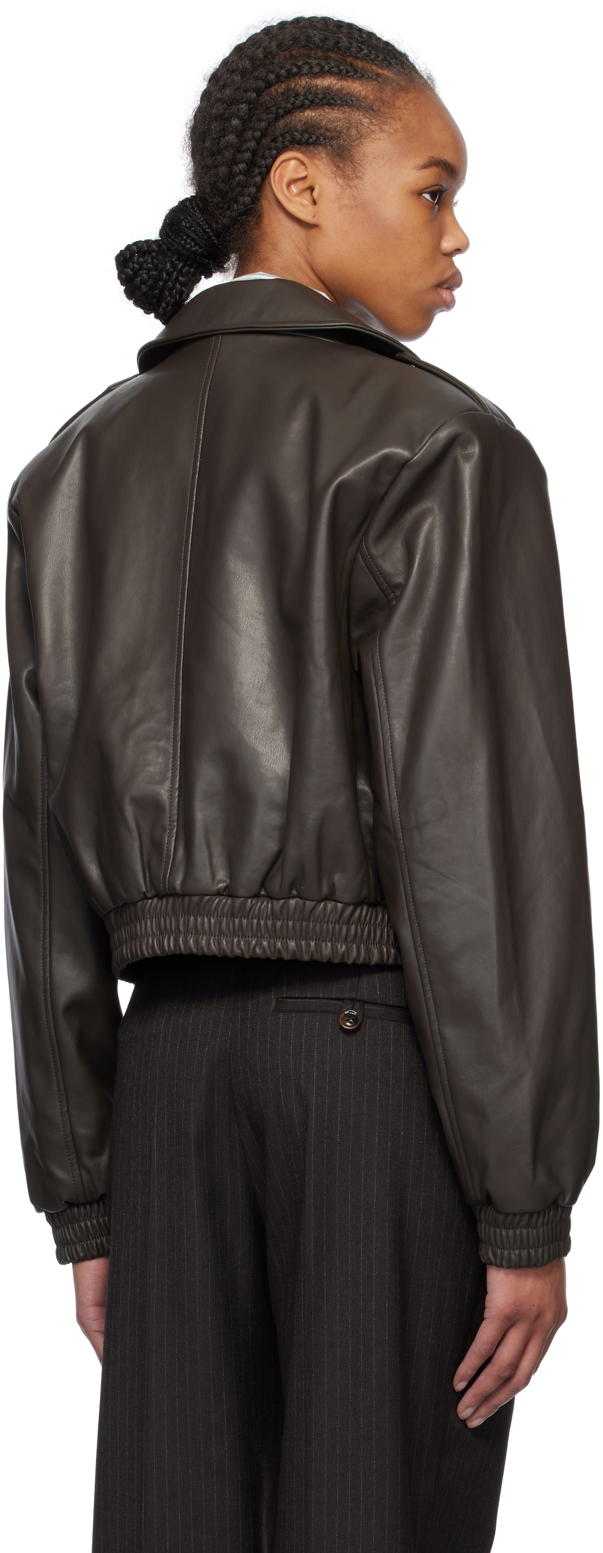 The Garment Brown Brooklyn Leather Bomber Jacket