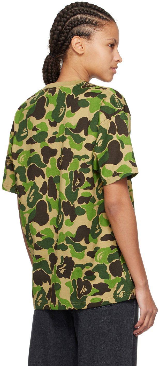 BAPE Khaki ABC Camo Crystal Stone Shark T-Shirt A Bathing Ape