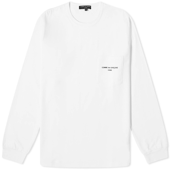 Photo: Comme Des Garçons Homme Men's Long Sleeve Pocket Logo T-Shirt in White