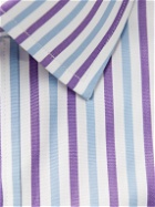 Charvet - Striped Cotton-Poplin Shirt - Purple
