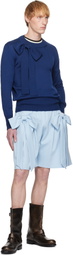 ANDREJ GRONAU SSENSE Exclusive Navy Wide Hem Ribs Sweater