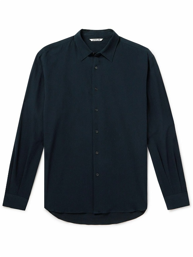 Photo: Auralee - Cotton and Silk-Blend Twill Shirt - Black