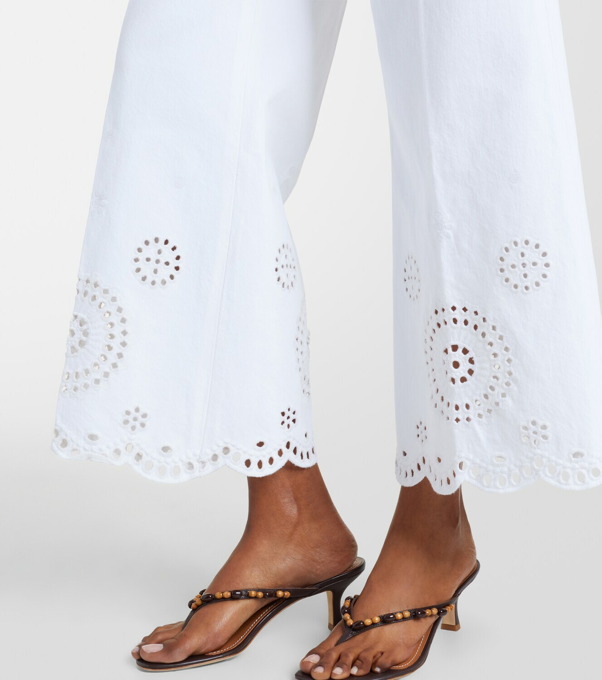 Frame The Eyelet embroidered flared jeans