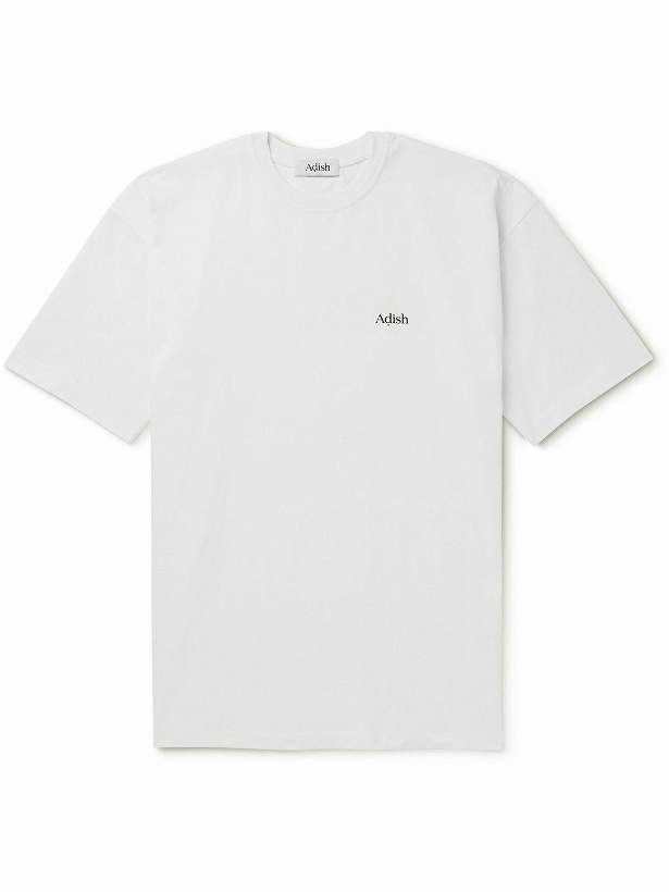 Photo: Adish - Logo-Print Cotton-Jersey T-Shirt - Neutrals