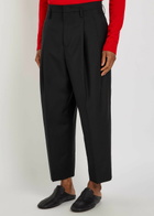 Jil Sander Pleated Wool Trousers Black