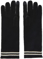 Undercover Black Wool Striped Gloves