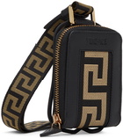 Versace Black Greca Ribbon Mini Pouch