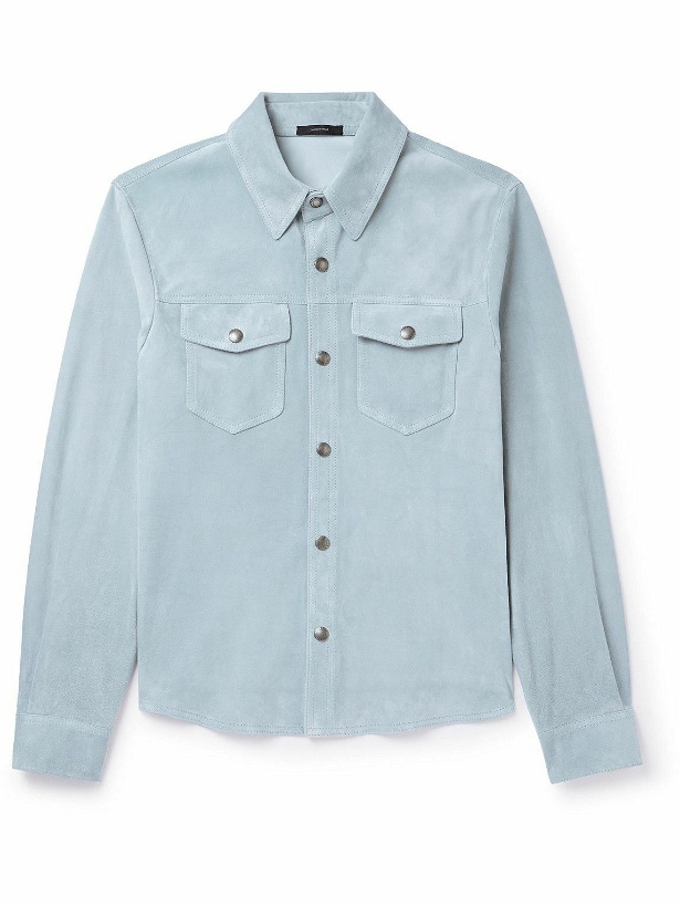 Photo: TOM FORD - Suede Overshirt - Blue
