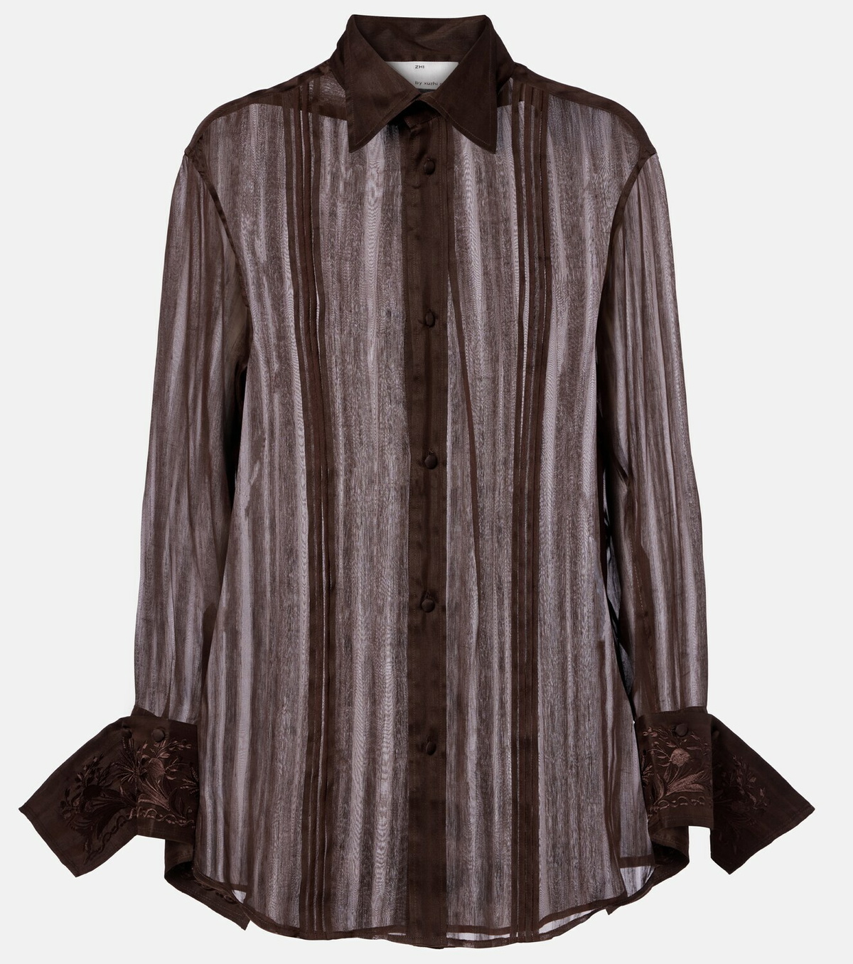 Xu Zhi Embroidered linen and silk shirt